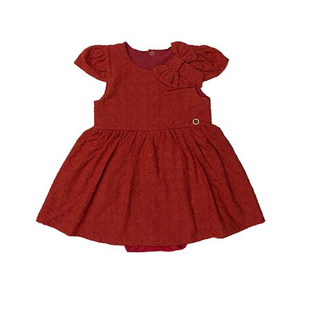 Body Vestido Zoe Vermelho com Laço