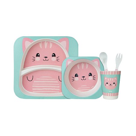 Kit Refeição Bambu Gatinho Buba