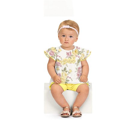Conjunto Bebê Milon Cotton Off White com Picueta