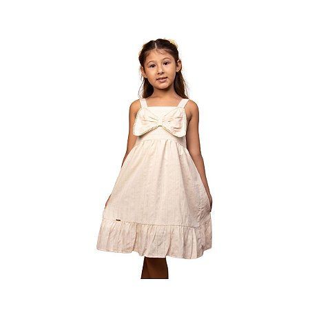 Vestido Infantil Brunisa Concha Bege