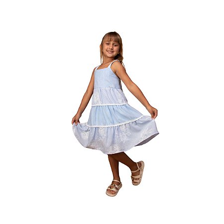 Vestido Infantil Brunisa Maré Azul