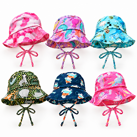 Chapéu de Praia Bebê Fofotinhos Proteção UV Estampado
