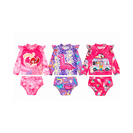 Conjunto Bebê Fofotinhos Proteção UV Estampa Localizada