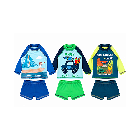 Conjunto Infantil Fofotinhos Proteção UV Estampa Localizada