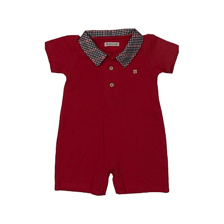 Macacão Curto Infantil Grow Up Christmas Vermelho