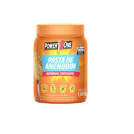 PASTA DE AMENDOIM INTEGRAL CROCANTE 1KG - POWER1ONE