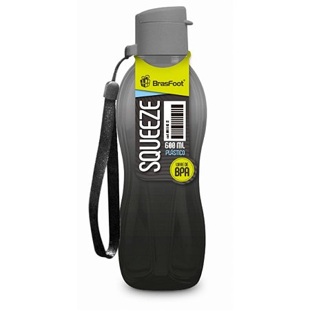SQUEEZE MATTE 600ML PRETO E CINZA - BRASFOOT
