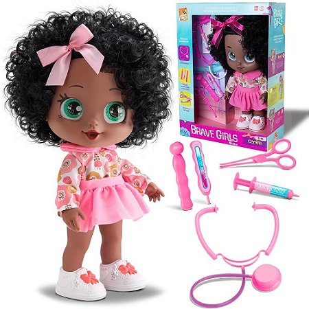 Boneca Brave Girls Camile Medica Negra - Bee Toys