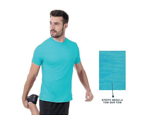 T-SHIRT SLIM MESCLA ICE ELASTIC TURQUESA M - KANXA