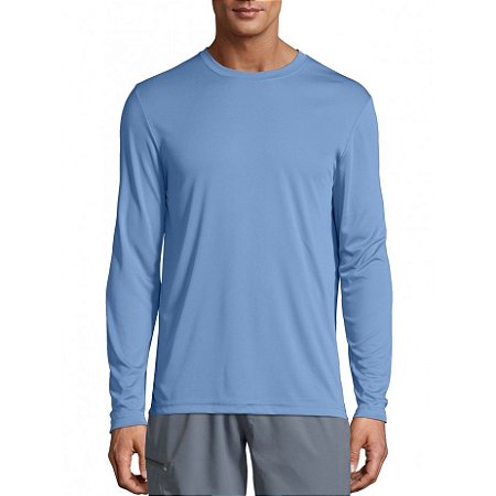 Camiseta Manga Longa T Shirt Azul Claro P - Kanxa