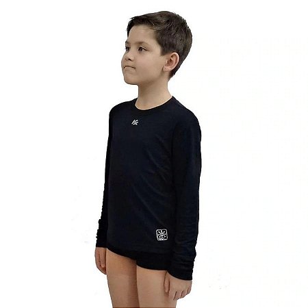Camiseta Manga Longa Protection Preto Kids - Kanxa