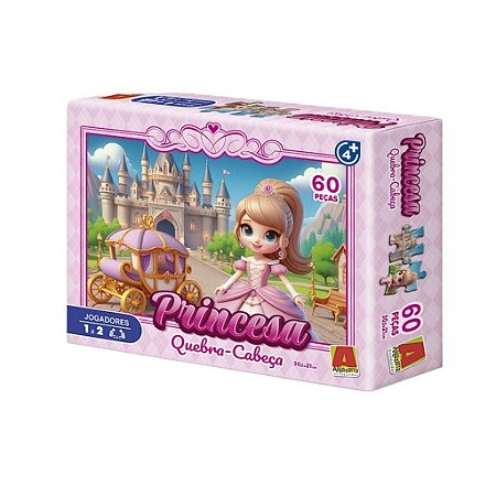 Jogo Quebra Cabeça Princesas 60 Pçs - Algazarra