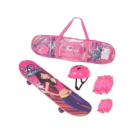 SKATE COM ACESSORIOS MENINA SORTIDOS - FENIX