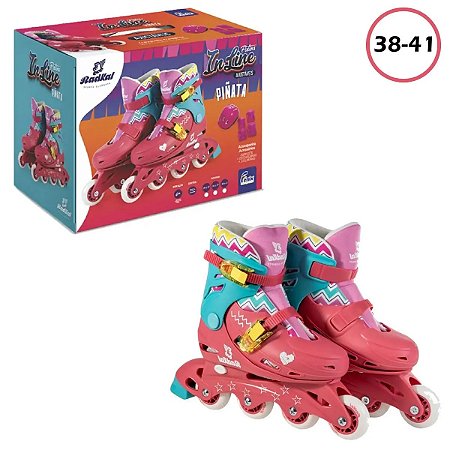 PATINS INLINE PINATA 38/41 AJUSTAVEL COM ACESSORIOS - FENIX