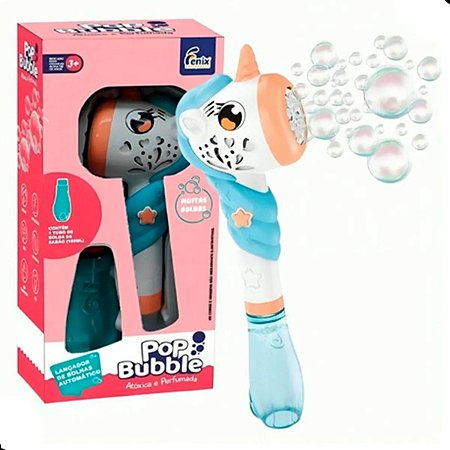 Pop Bubble Automático Unicórnio Lança Bolhas Sabão - Fênix