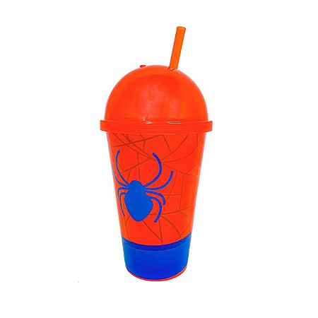 COPO HOMEM ARANHA 550ML C TAMPA SORVETE TEIA - USUAL PLASTIC
