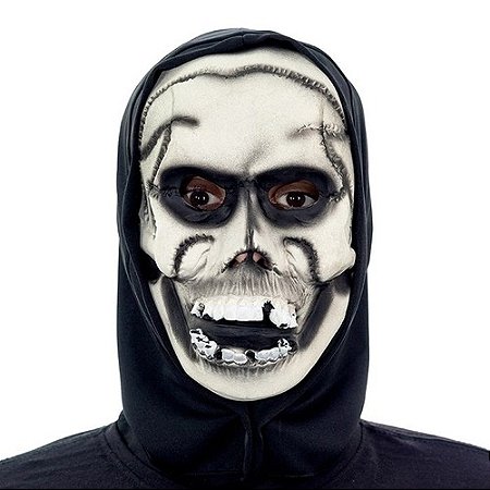 MASCARA CAVEIRA COM CAPUZ EM LATEX HALLOWEEN - SPOOK