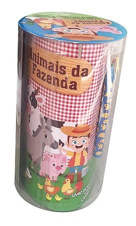 MINI TUBO HISTORIAS PARA COLORIR  ANIMAIS FAZENDA - DCL