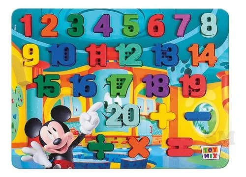 ENCAIXE DIVERTIDO DISNEY NUMEROS MDF MICKEY - TOYMIX