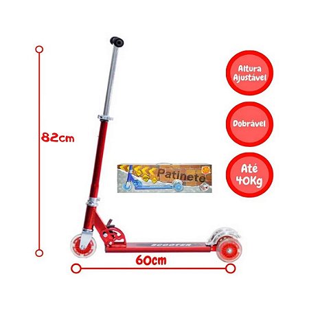 PATINETE RADICAL DOBRAVEL ALUMINIO VERMELHO - DMTOYS