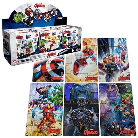 Jogo Mini Quebra Cabeça Avengers MDF - Pais e Filhos