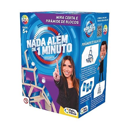 Jogo Nada Alem de 1 Minuto Mira Certa  e Pirâmide de Blocos - Pais e Filhos