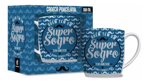 Caneca Porcelana Super Sogro Urban 360ml - Brasfoot