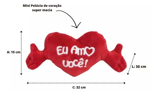 Coração Pelucia Eu Amo Você - Importados
