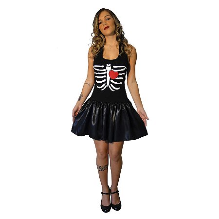 Fantasia Esqueleto Feminino Adulto - Spook