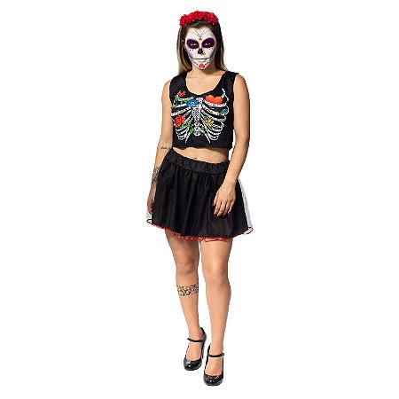 Fantasia Caveira Mexicana Catrina - Spook
