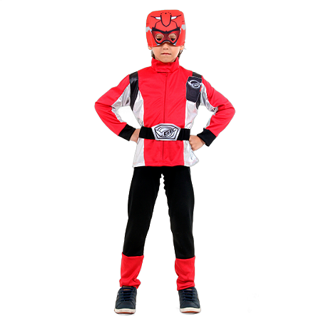 Fantasia Power Rangers Beast Morphers Vermelho Longo P - Sulamericana Fantasias