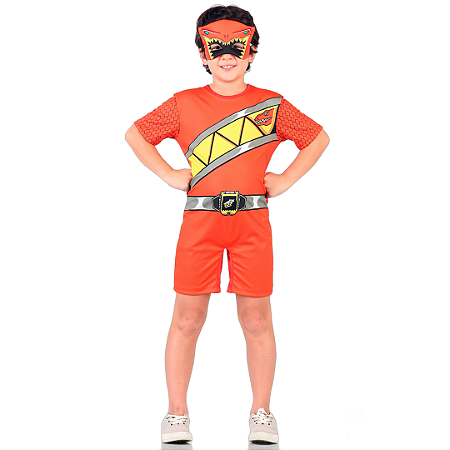 Fantasia Power Rangers Vermelho Curto P - Sulamericana Fantasias