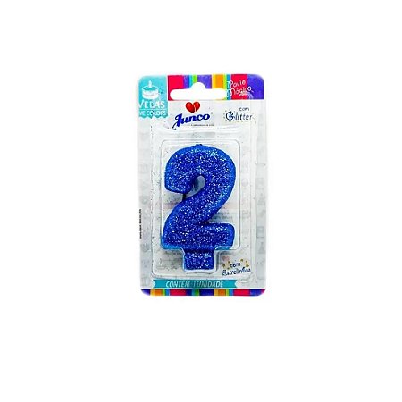Vela Aniversario Live Colors Azul N.2 - Junco