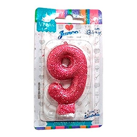 Vela Aniversario Live Colors Pink N.9 - Junco