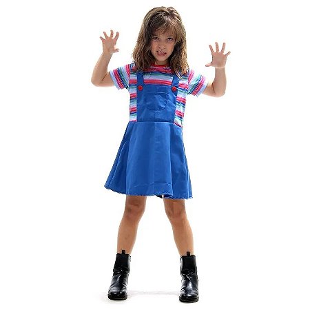 Fantasia Boneco Assassino Menina G - Sulamericana Fantasias