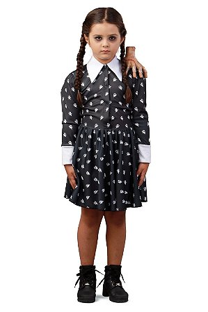 Fantasia Wandinha Estampado Infantil GG - Sulamericana Fantasias