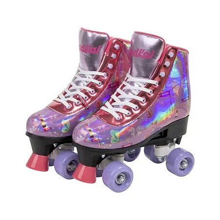 Patins 4 Rodas Ajustavel Fadas 34/37 - Fenix Brinquedos