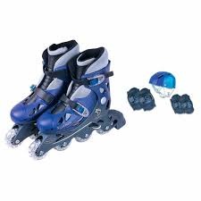 Patins In Line Ajustavel com Acessorios Azul 30/33 - Fenix Brinquedos