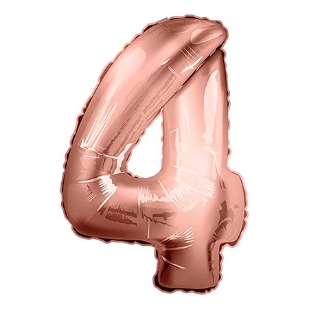 Balao Metalizado Rose Nº 4 40cm - Junco