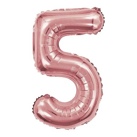 Balao Metalizado Rose Nº 5 40cm - Junco