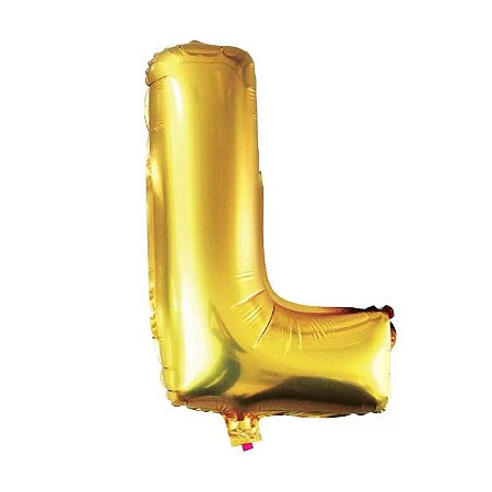 Balao Metalizado Dourado Letra L 40cm - Gala Embalagens