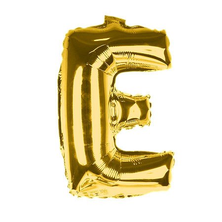 Balao Metalizado Dourado Letra E 40cm - Gala Embalagens