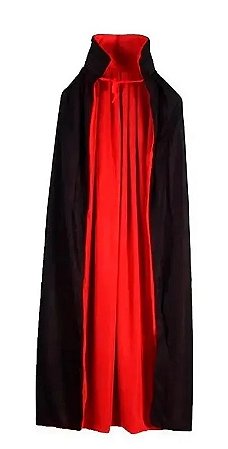 Capa Dracula Dupla Face 120cm Preto e Vermelho - Pica Pau