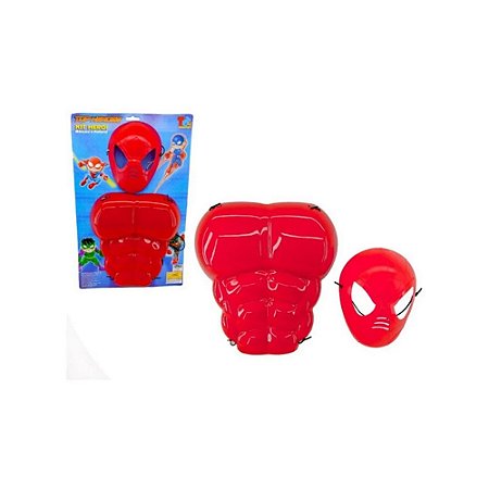 Kit Peitoral e Mascara Teia Homem Aranha - Toymaster