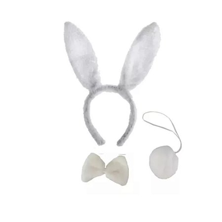 Kit Tiara Coelho Branco - Pica Pau