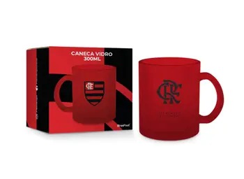 Caneca Flamengo Vidro Diamond Times 300ml - Brasfoot