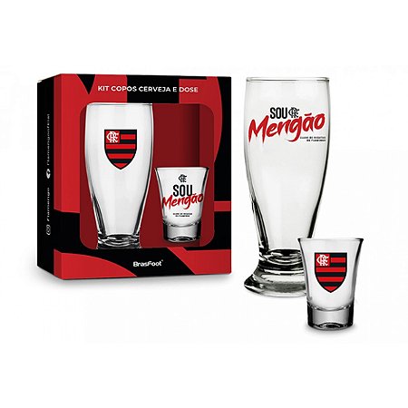 Copo Munich e Ole Flamengo 200ml/60ml Times - Brasfoot