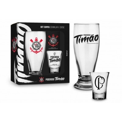 Copo Munich e Ole Corinthians 200ml/60ml Times - Brasfoot