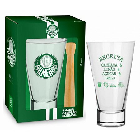 Copo Caipirinha Long Palmeiras 400ml Times - Brasfoot