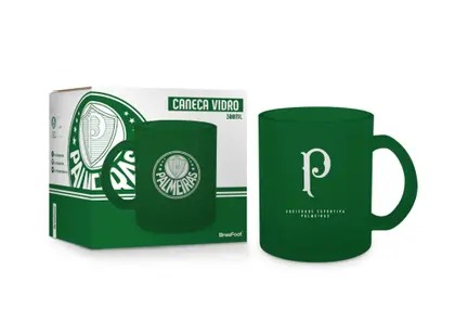 Caneca Palmeiras Diamond Vidro 300ml Times - Brasfoot